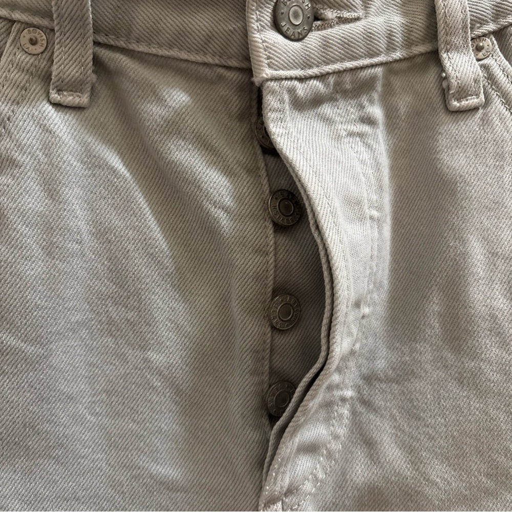 Boyish The Corey Raw Hem Denim Mini Skirt in Ashes & Diamonds Wash 28 Button Fly - Picture 4 of 8